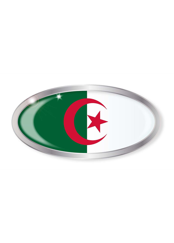 Algerian Flag Oval Button