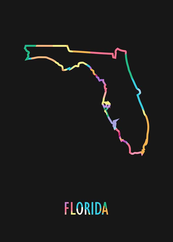 Florida Map Black