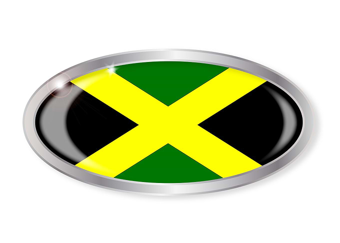 Jamaican Flag Oval Button