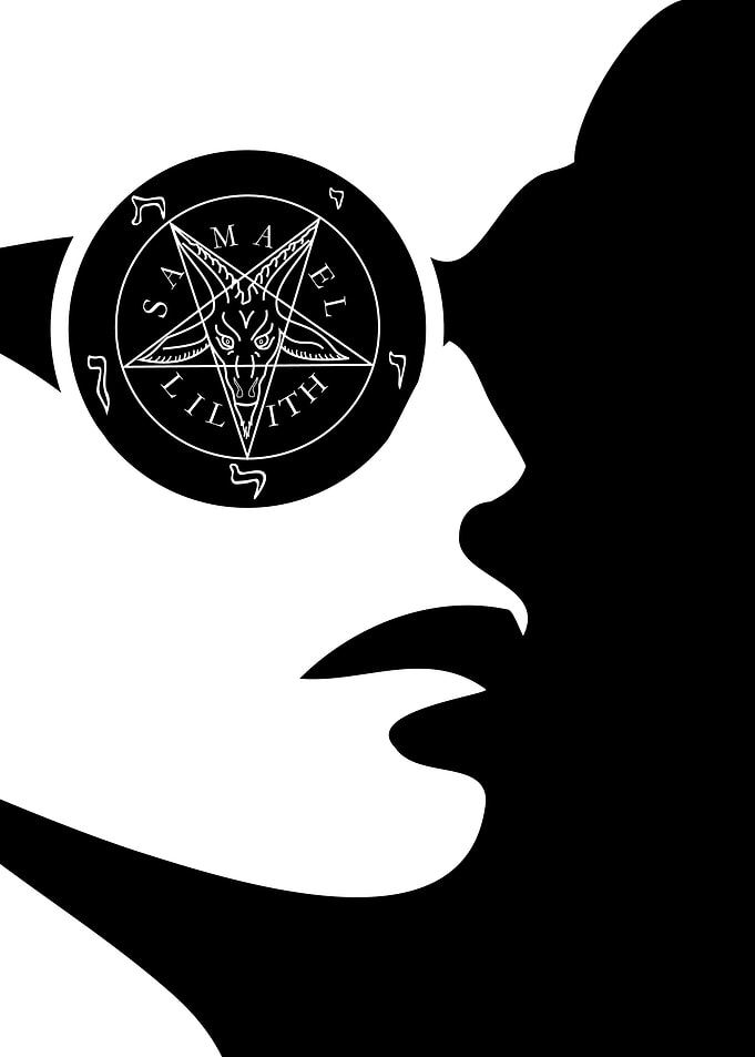 Girl with wiccan symbol