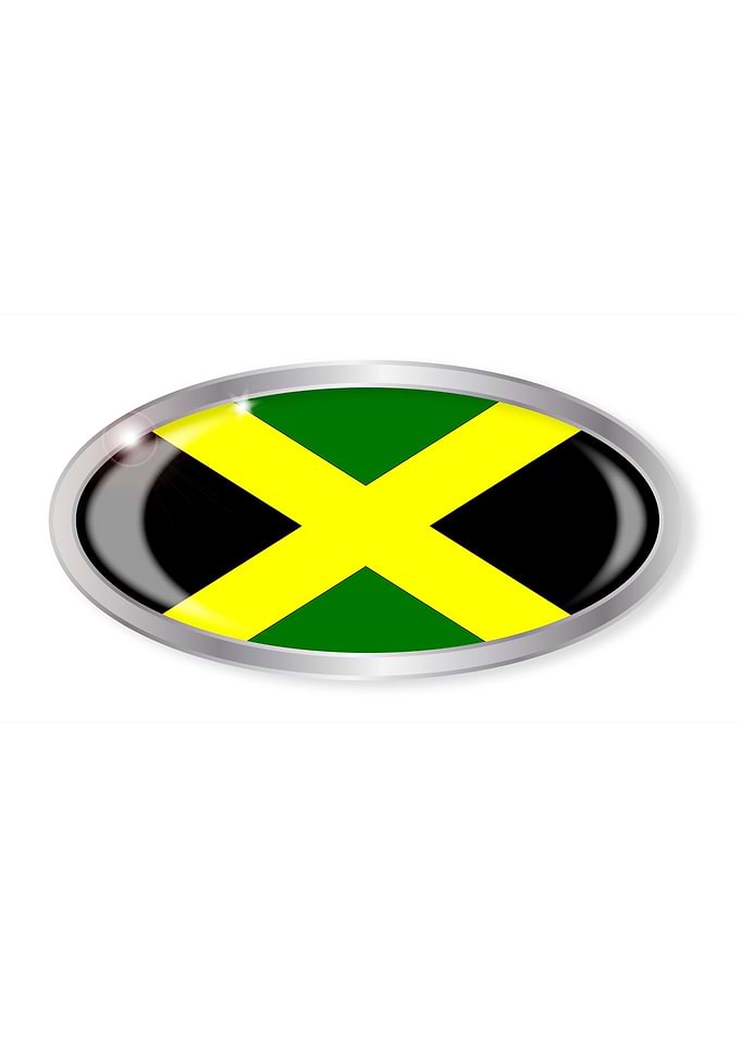 Jamaican Flag Oval Button