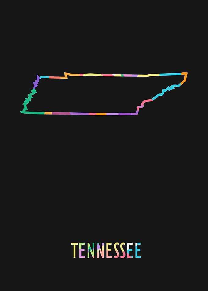 Tennessee Map Black