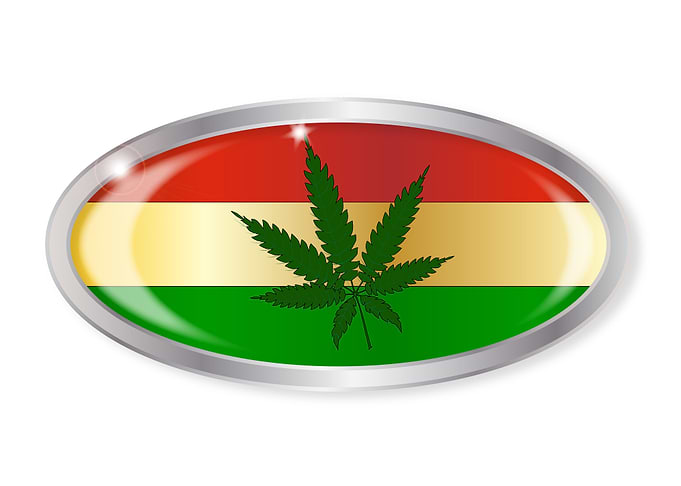 Rastafarian Flag Button