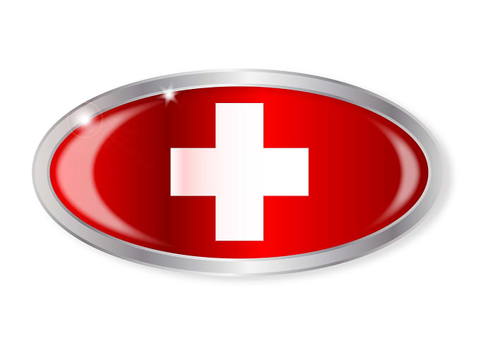 Swiss Flag Oval Button