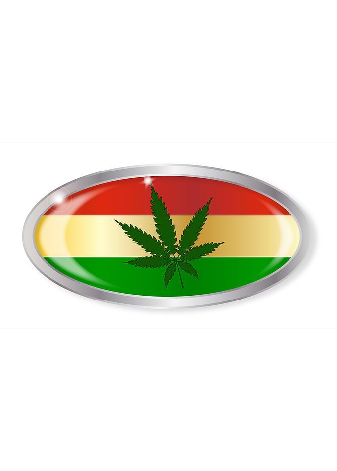 Rastafarian Flag Button