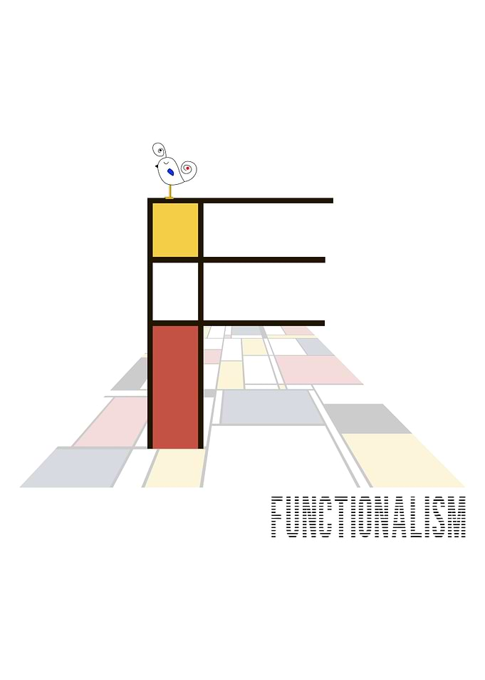 Neoplasticism Art Letter F