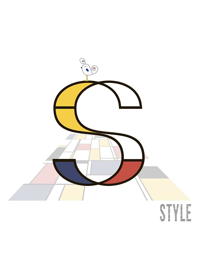 Neoplasticism Art Letter S
