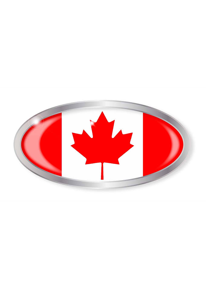 Canadian Flag Oval Button