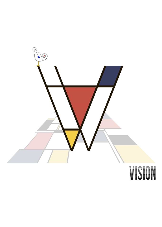 Neoplasticism Art Letter V