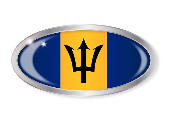 Barbados Flag Oval Button