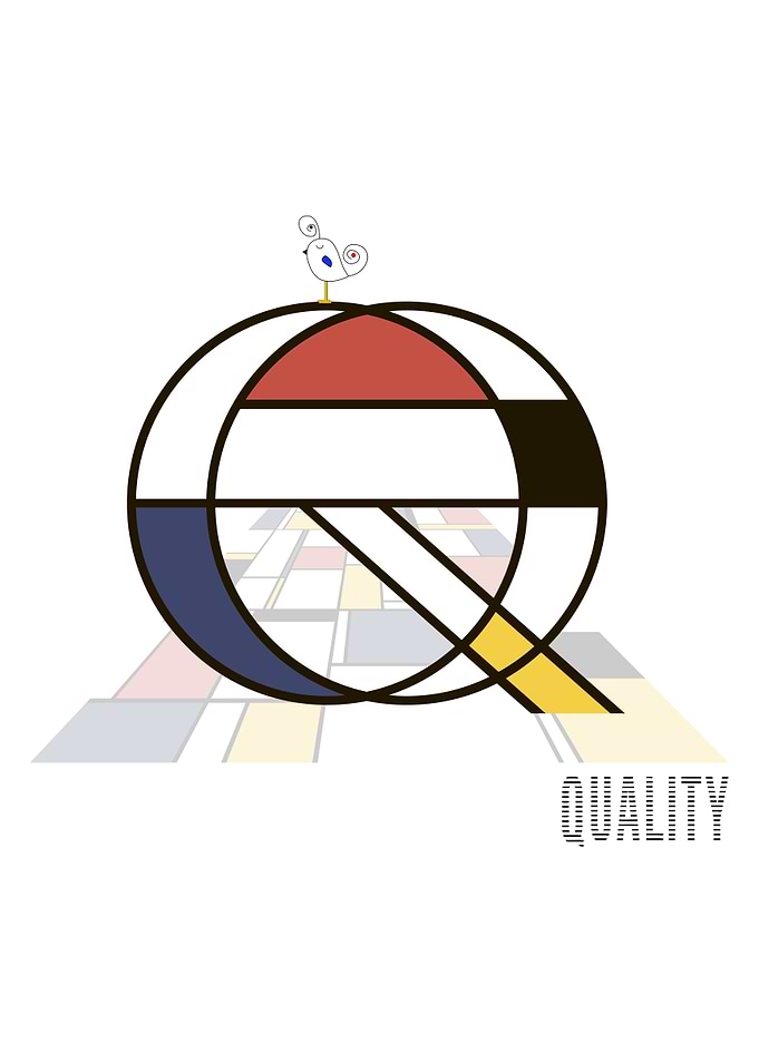 Neoplasticism Art Letter Q