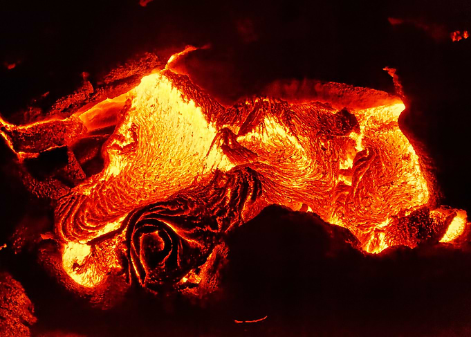 Hot magma