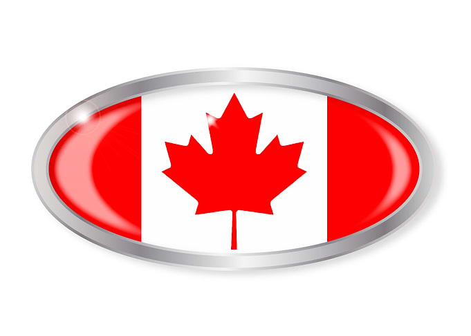 Canadian Flag Oval Button