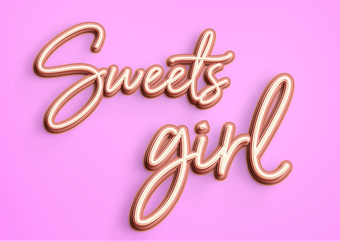 sweets girl text art