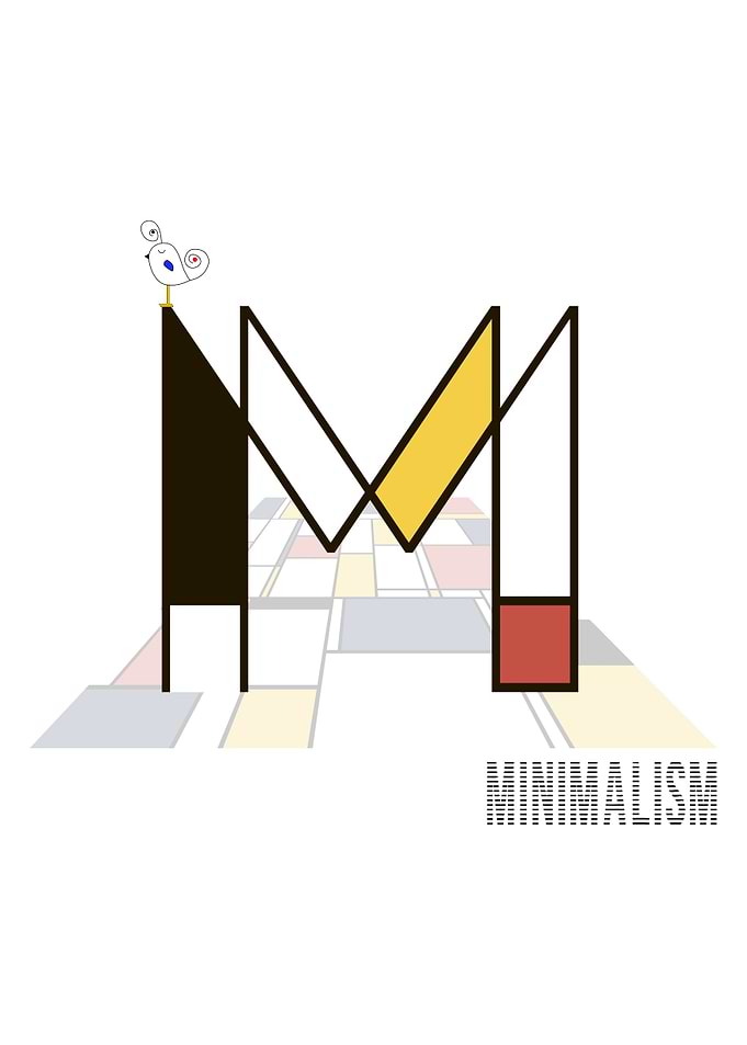Neoplasticism Art Letter M