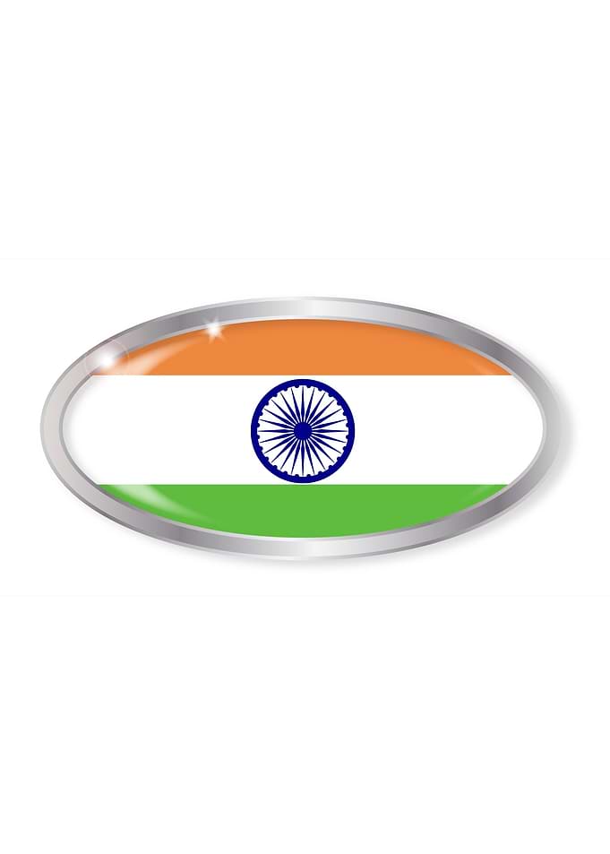 India Flag Oval Button