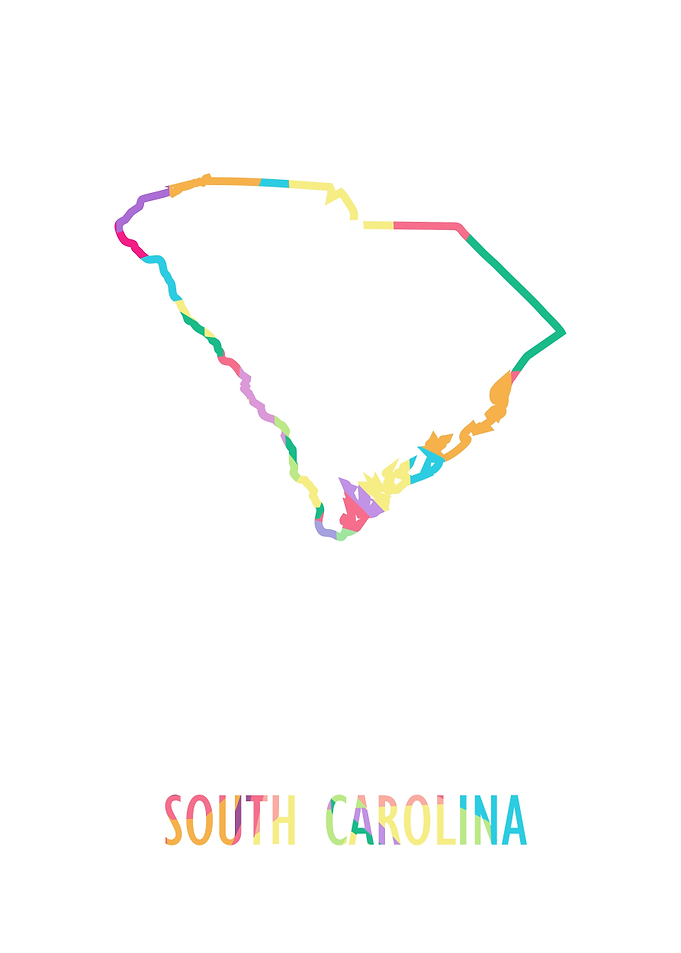 South Carolina Map White