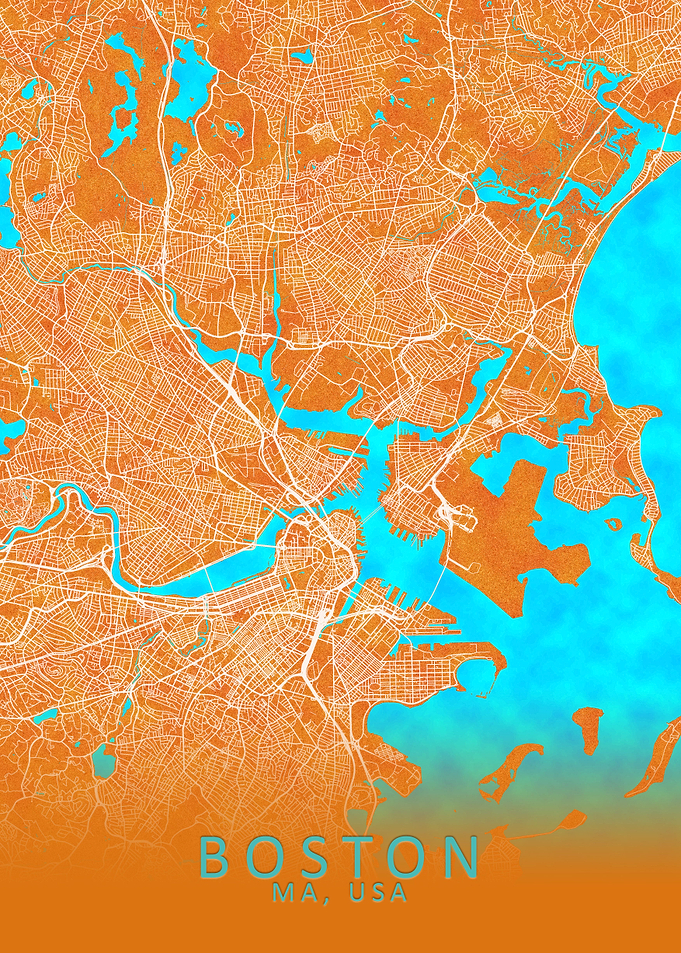 Boston MA USA City Map