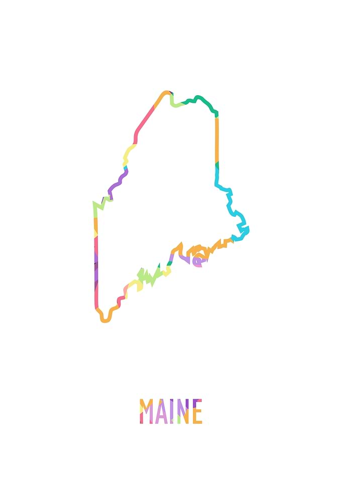 Maine Map White