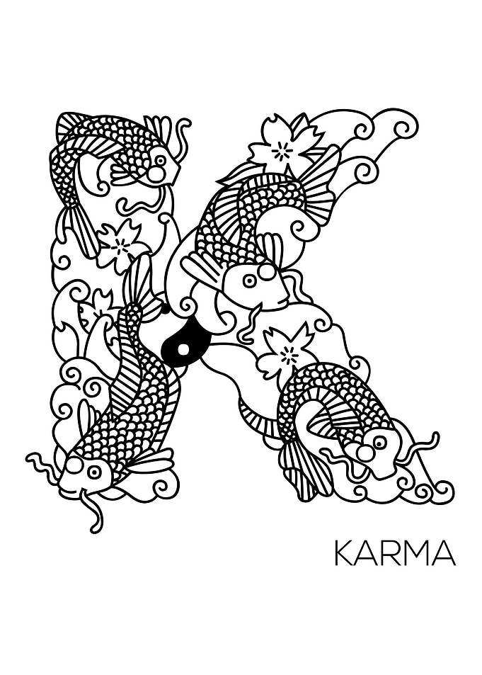 Japanese Type Art Letter K