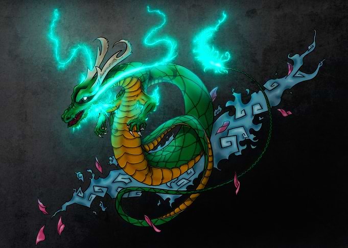 Neon Dragon Tattoo Art
