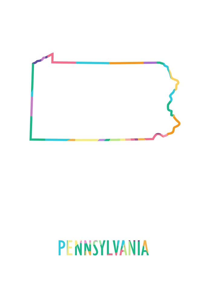Pennsylvania Map White