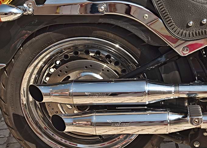 Motorbike rear and exhaust