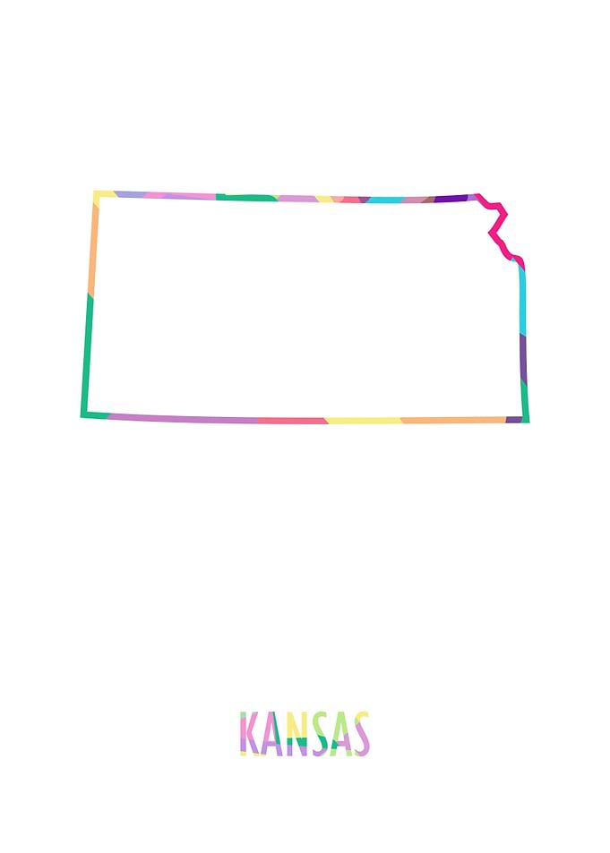 Kansas Map White