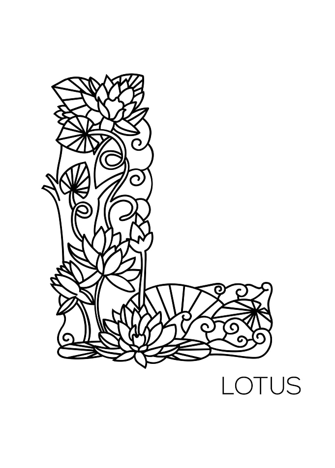 Japanese Type Art Letter L