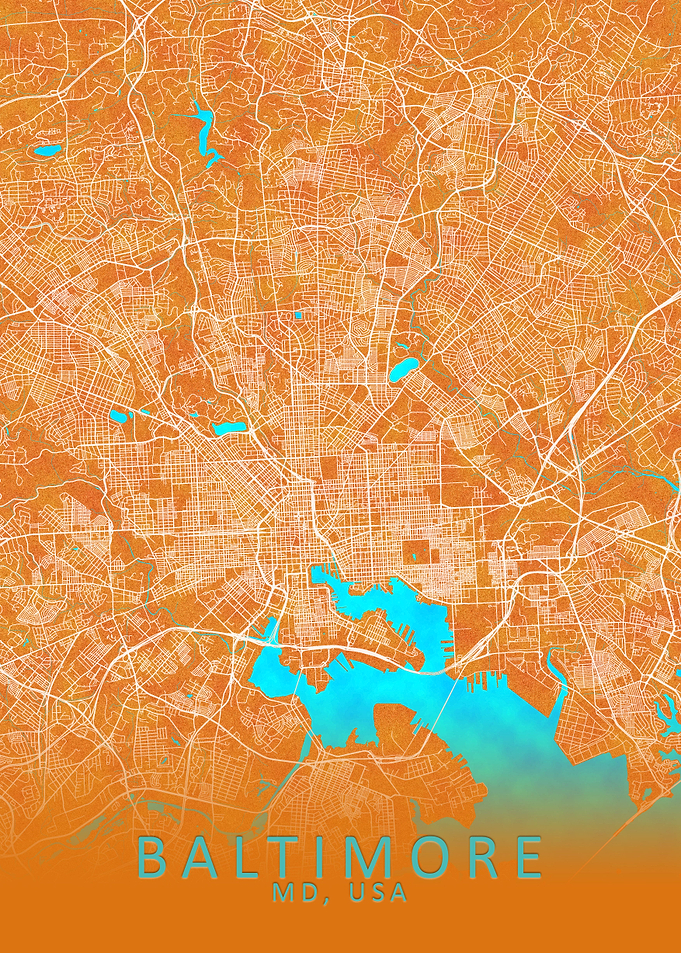 Baltimore MD USA City Map