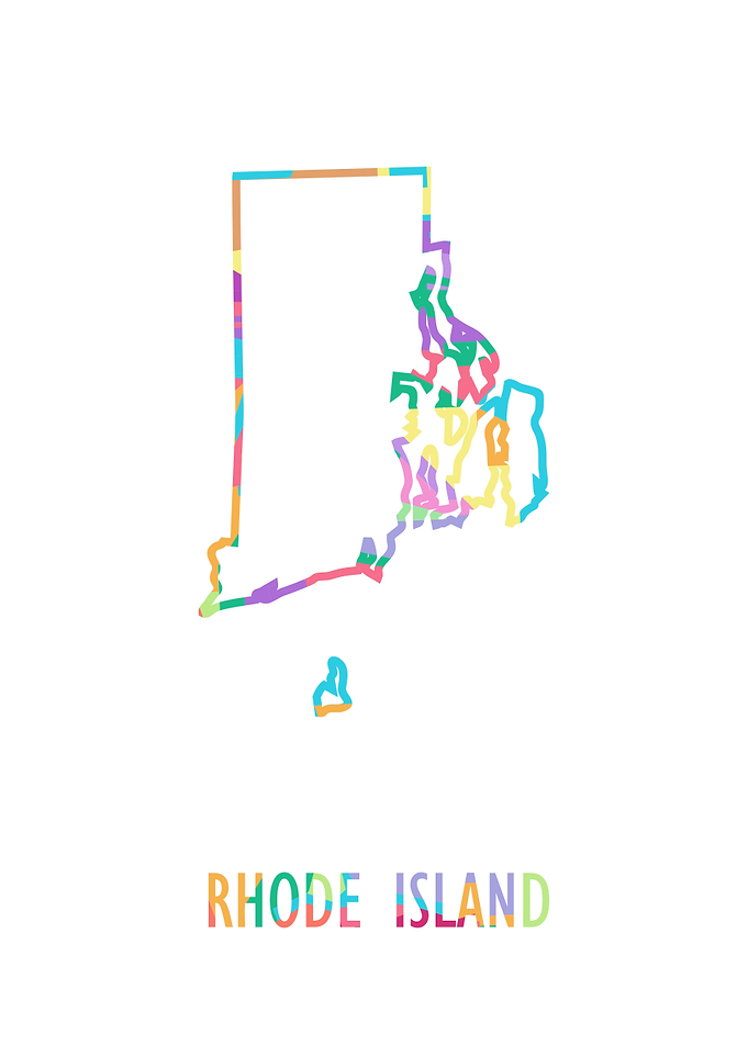 Rhode Island Map White