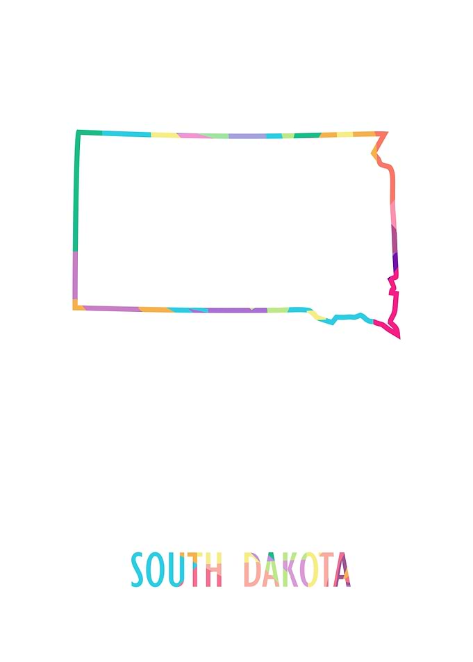 South Dakota Map White