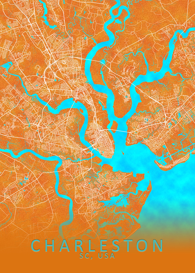Charleston SC USA City Map