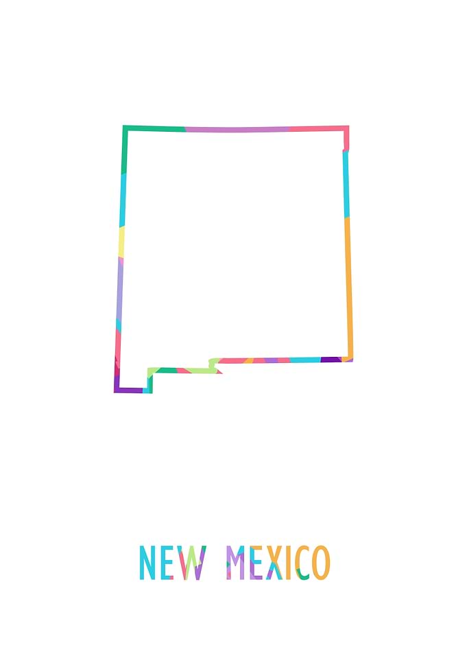 New Mexico Map White