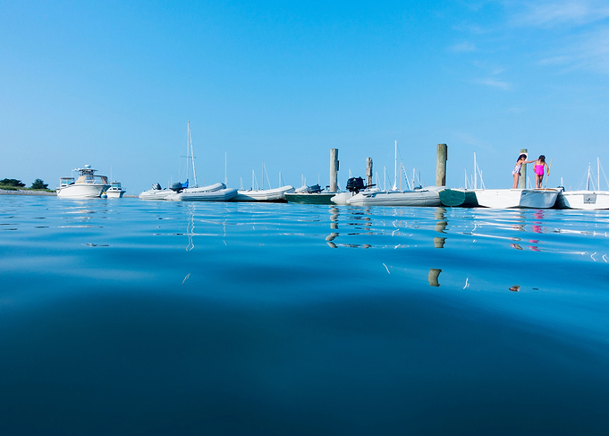 Docked rowboat