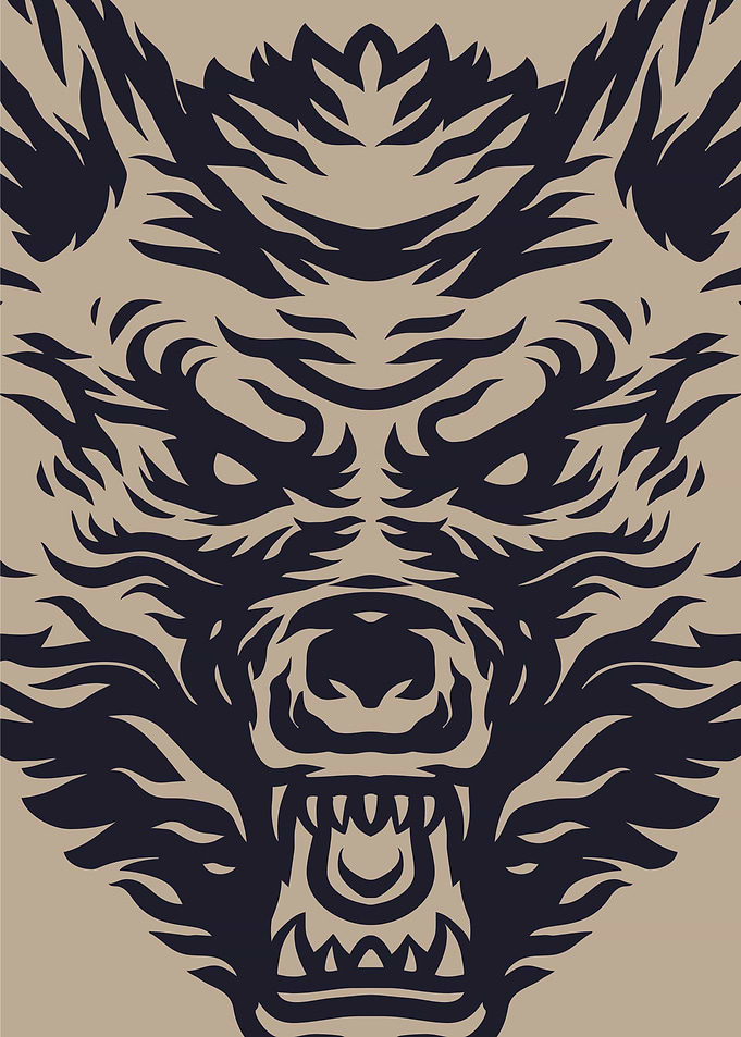 Wolves illustration poster