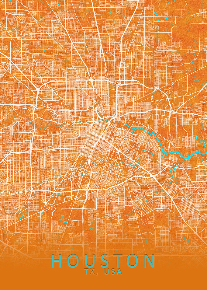 Houston TX USA City Map