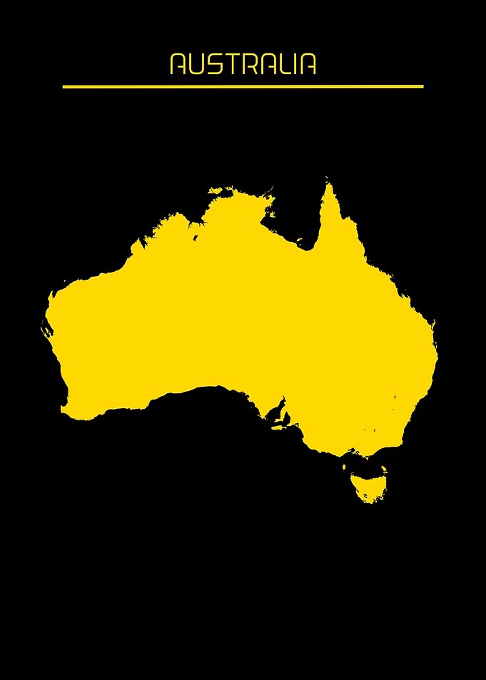 Australia Map Gold