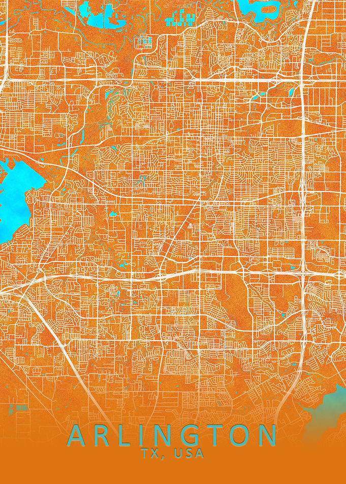 Arlington TX USA City Map