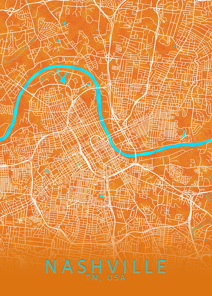 Nashville TN USA City Map