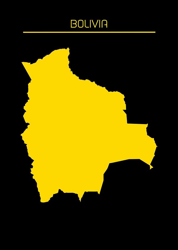 Bolivia Map Gold