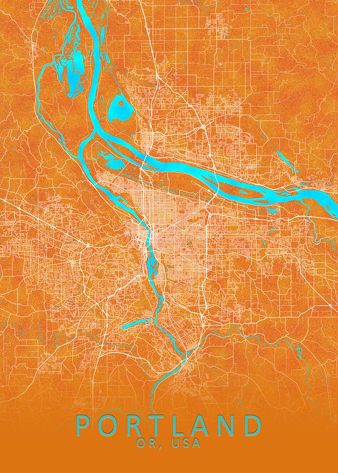 Portland OR USA City Map