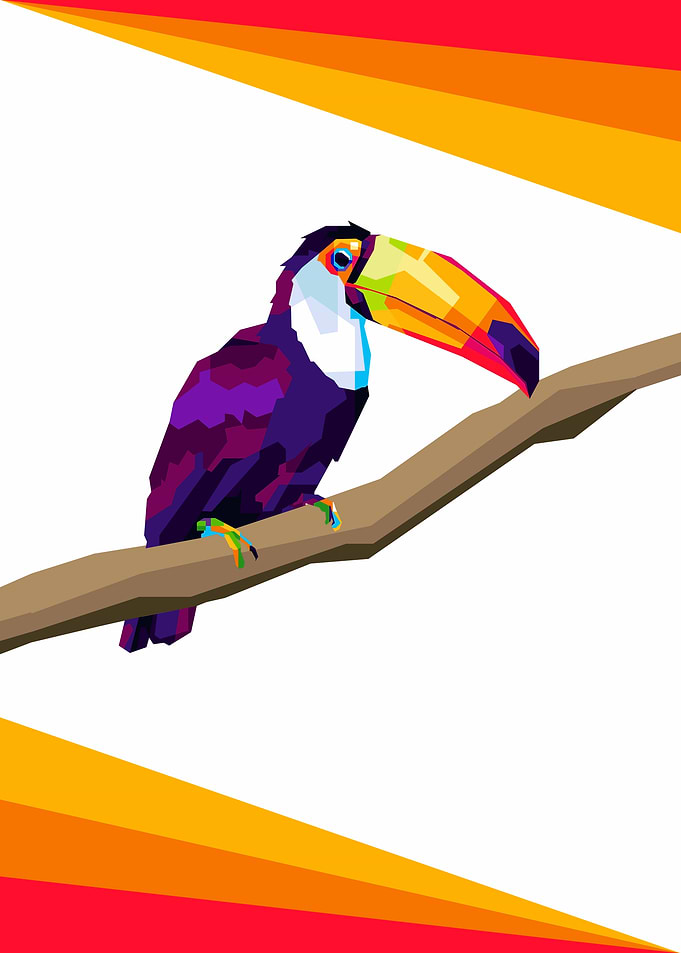 Colorful Tukan Birds Wpap
