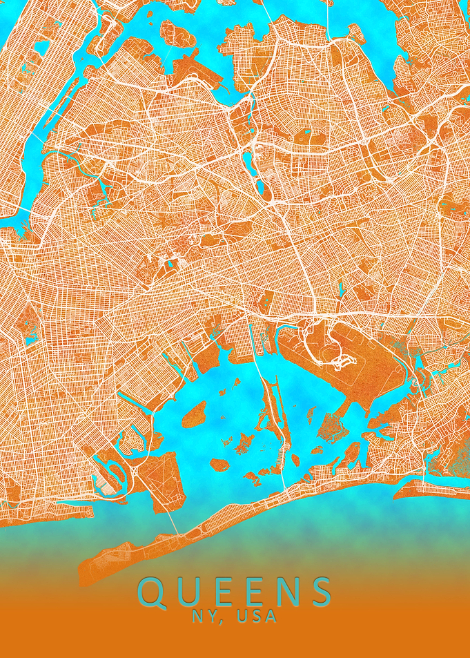 Queens NY USA City Map