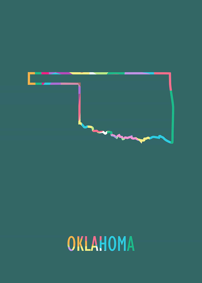 Oklahoma Map Green Bg