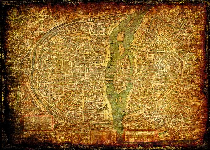 Vintage Map of Paris