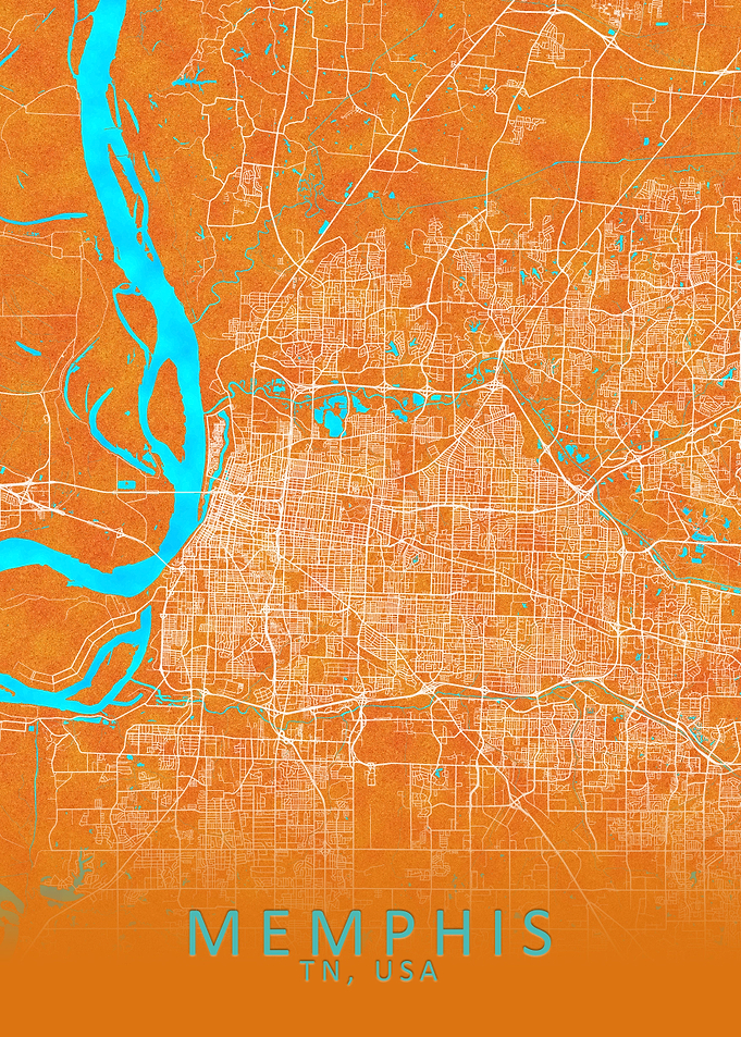 Memphis TN USA City Map