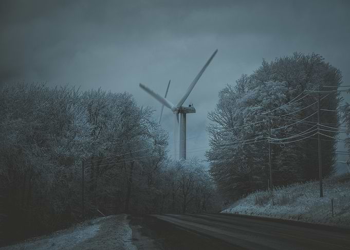 Iced Winter Wind Turbine