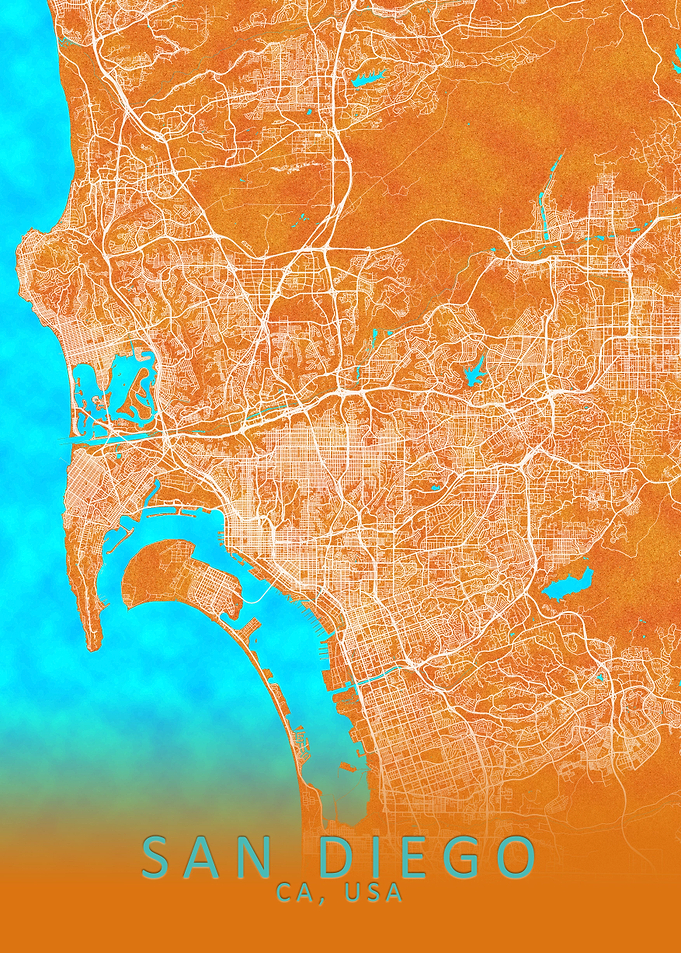 San Diego CA USA City Map