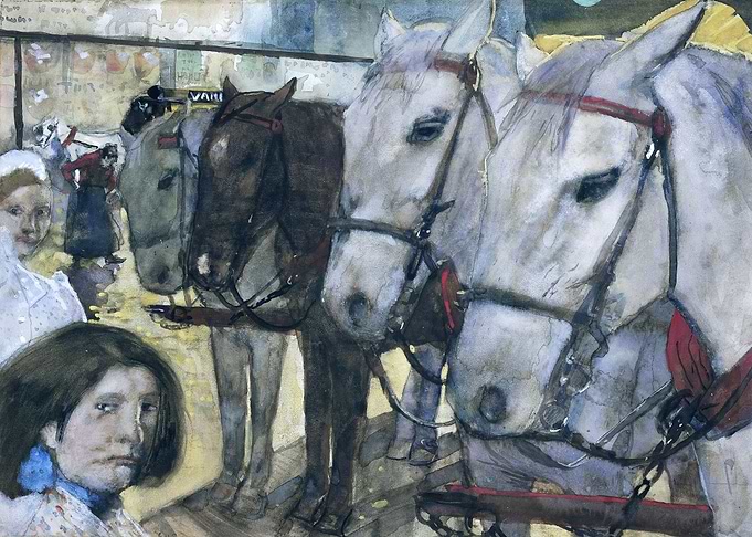 Tram horses on the Dam